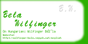 bela wilfinger business card